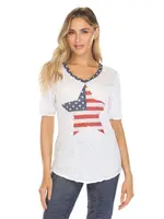 Carine V-Neck Top (American Star)