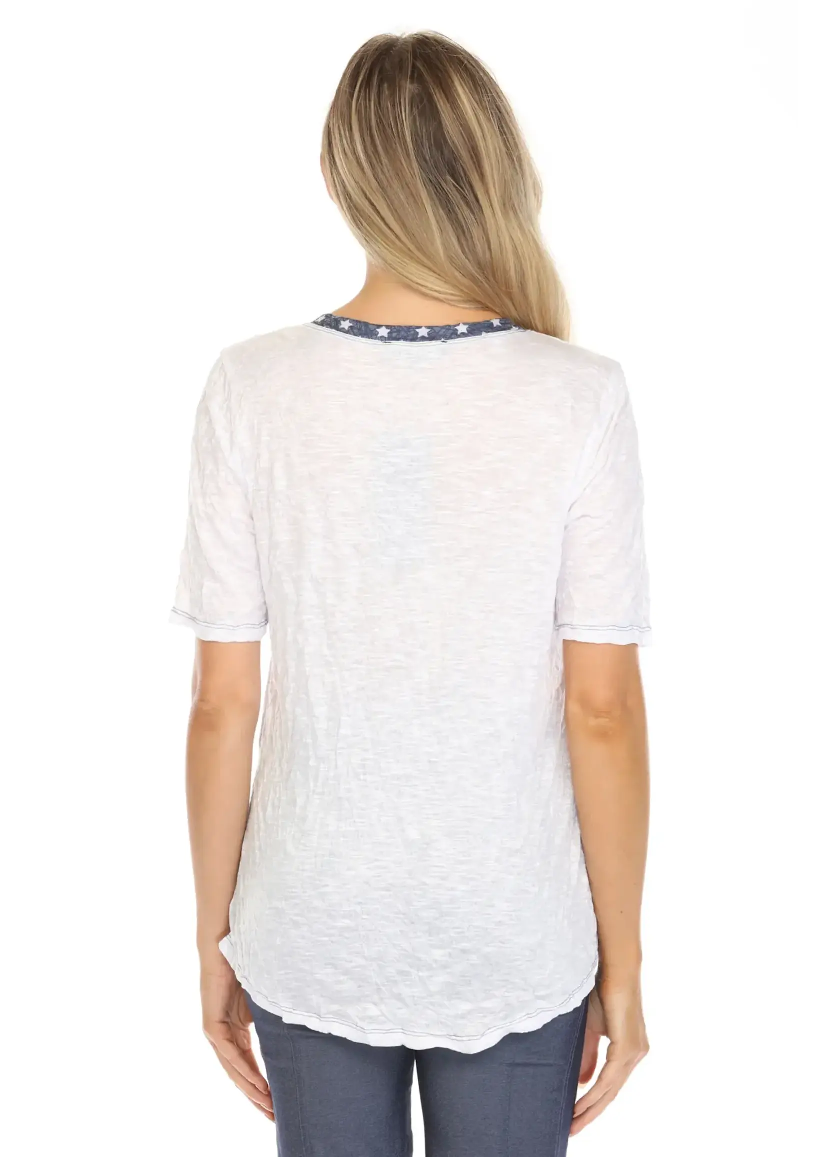 Carine V-Neck Top (American Star)