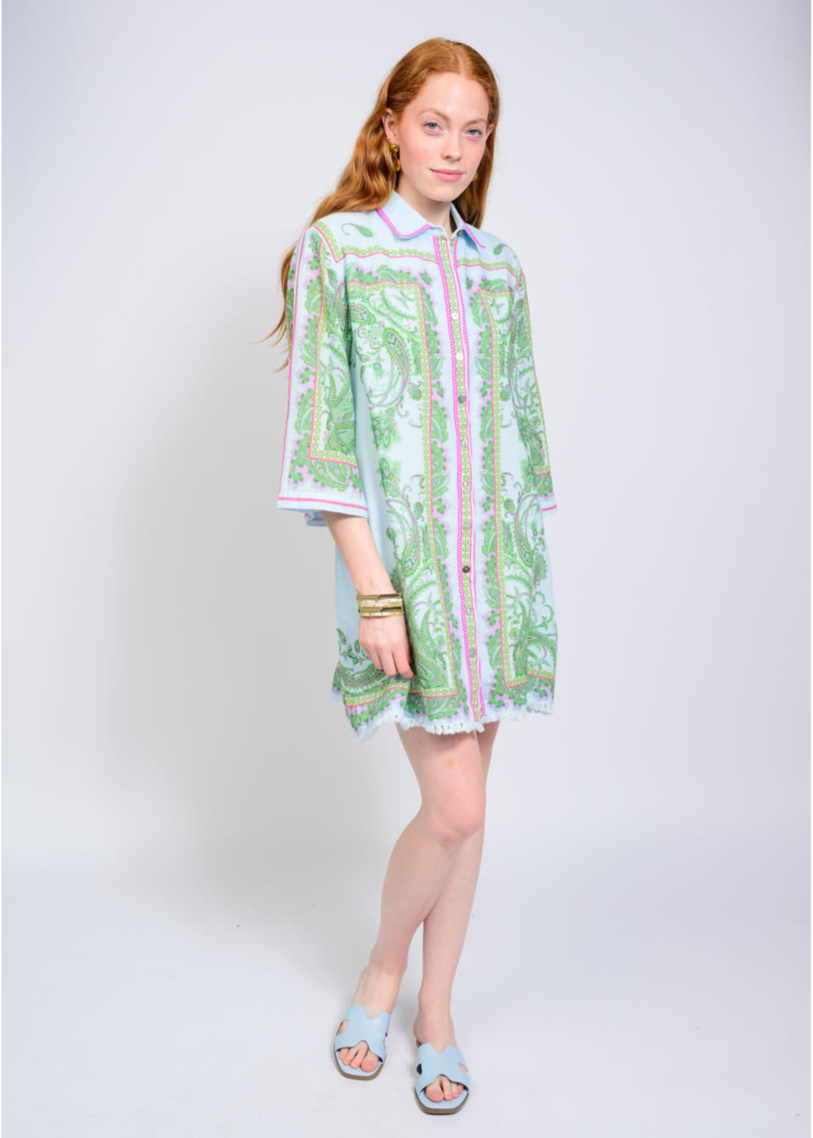 Uncle Frank Paisley Shift Dress (Blue)