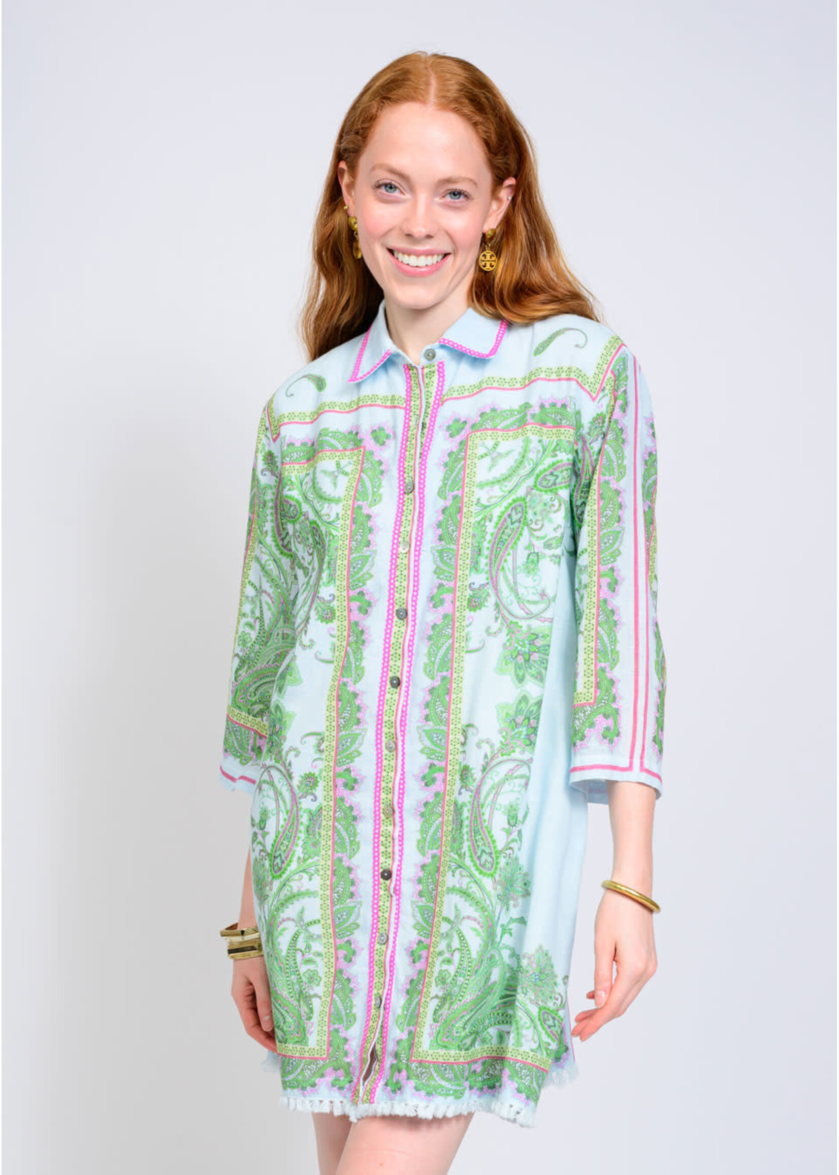 Uncle Frank Paisley Shift Dress (Blue)