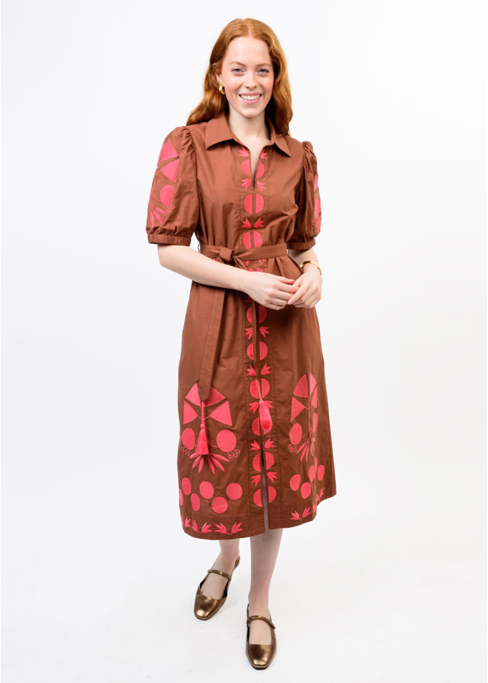 Uncle Frank Plackett Emb Dress (Brown)