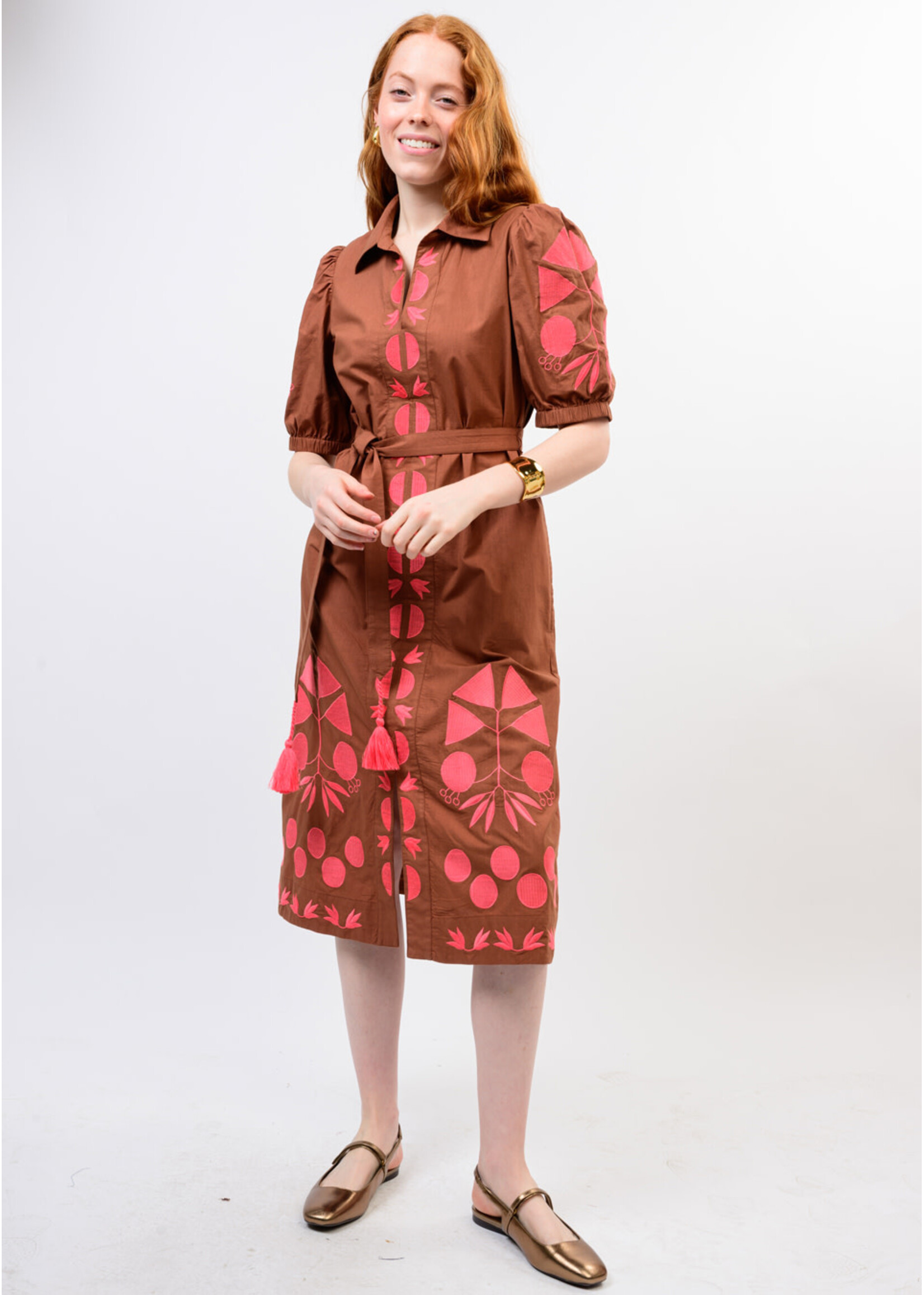 Uncle Frank Plackett Emb Dress (Brown)