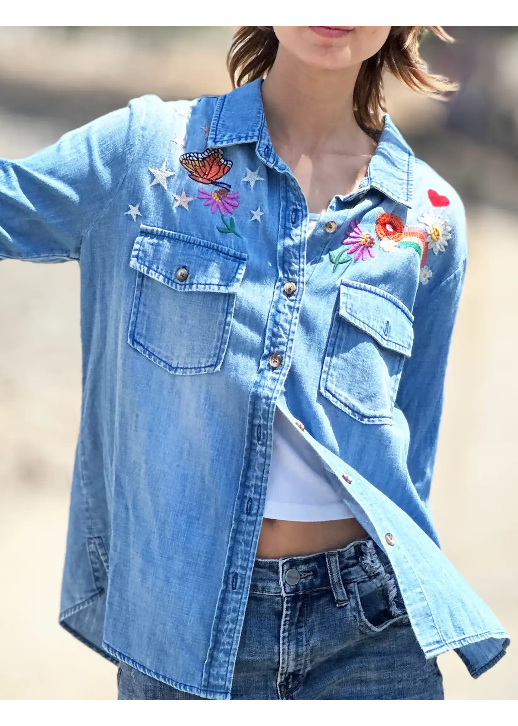 Billy T Happy Place Shirt (Denim)