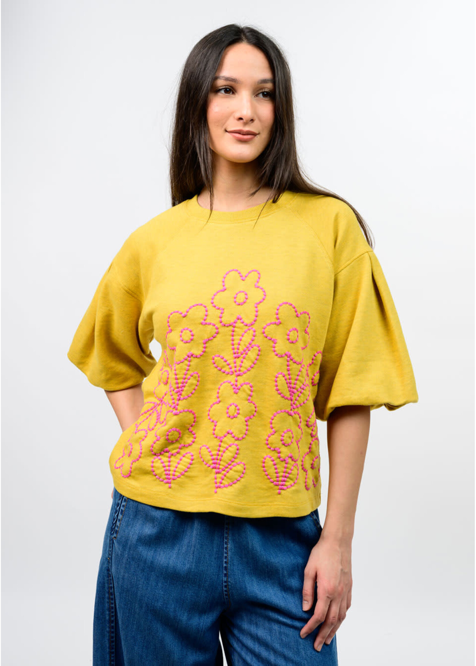 Ivy Jane French Terry Crewneck w/Emb (Gold)