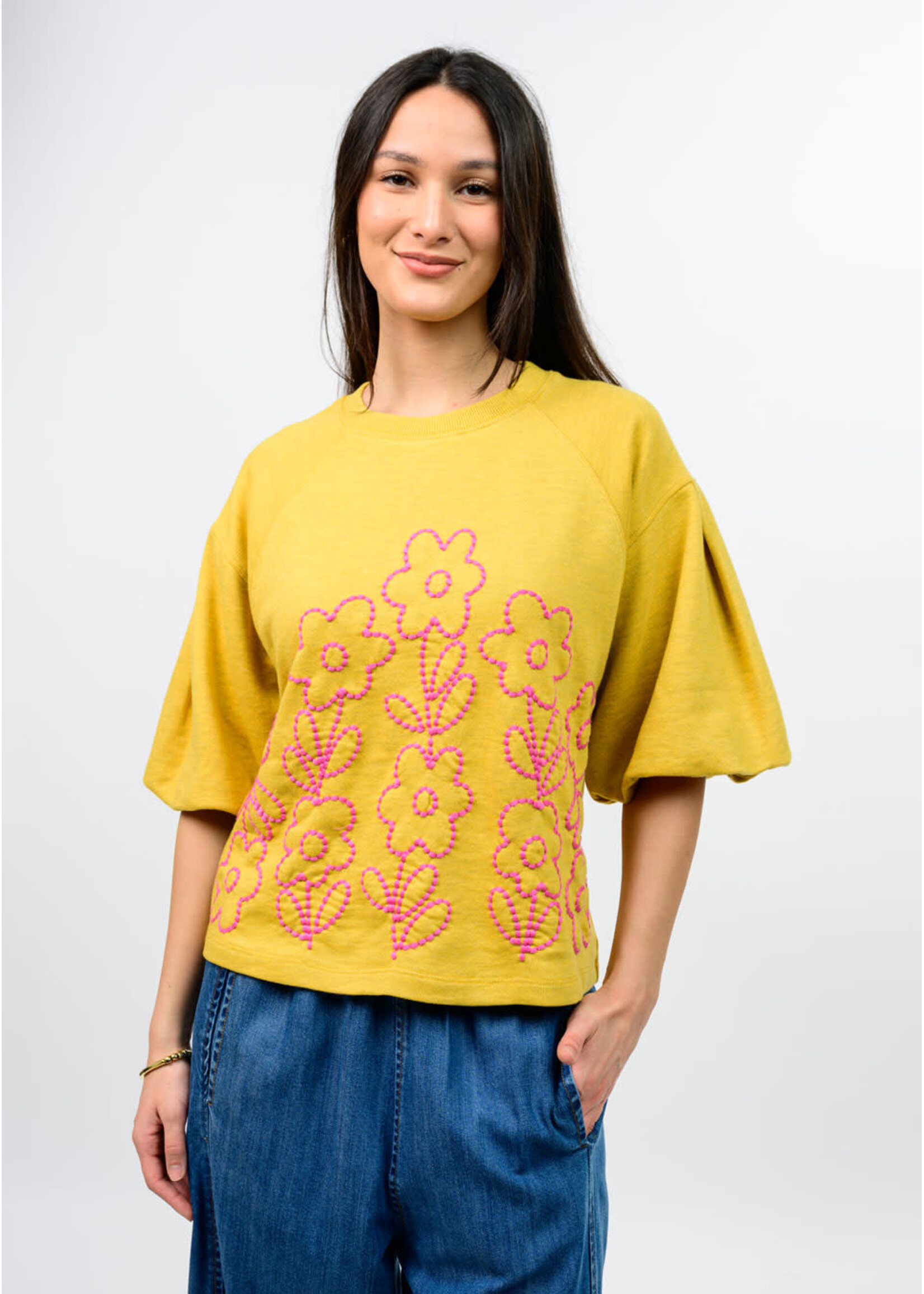Ivy Jane French Terry Crewneck w/Emb (Gold)