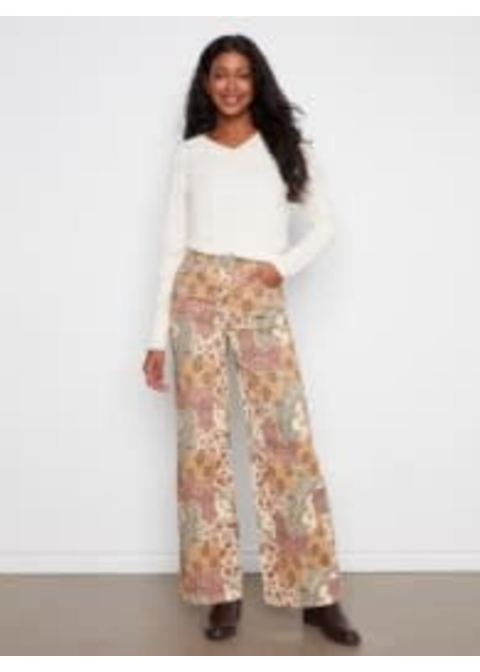 Charlie B Printed Twill Pant (Édredon, Quilt)