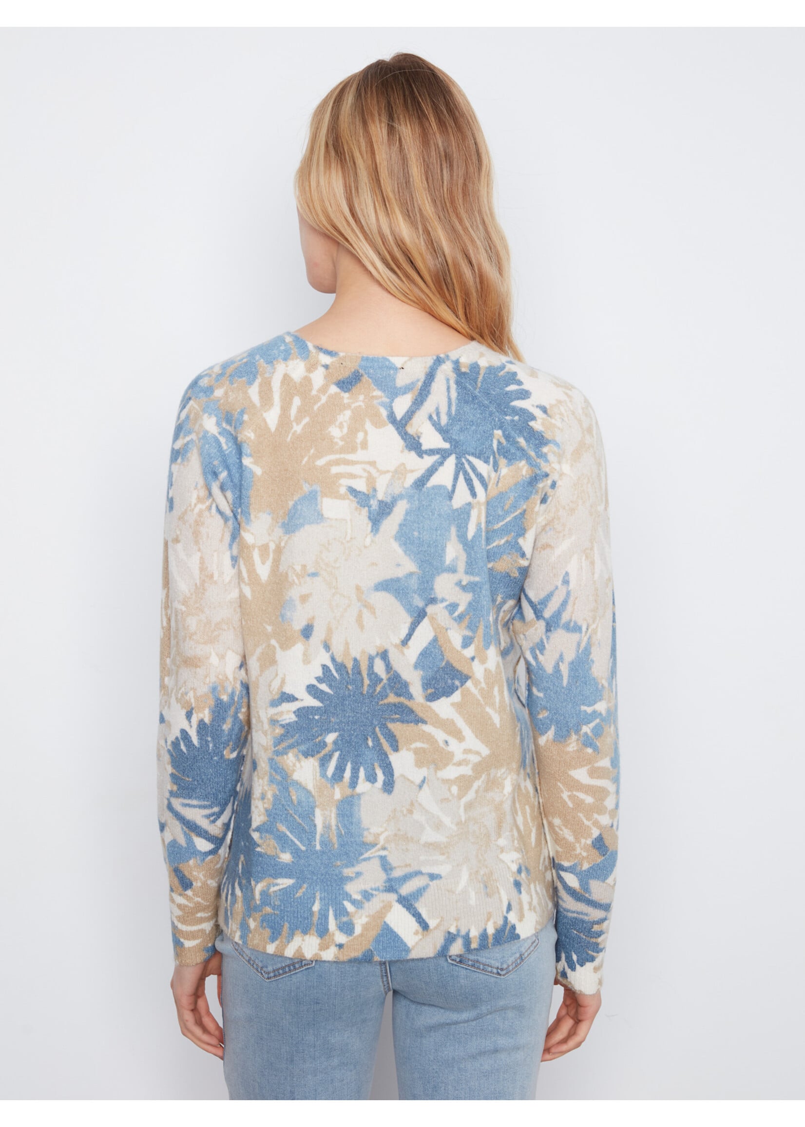 Charlie B Reversible Crew Neck Sweater (Stamps)