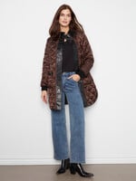 Charlie B Reversible Solid/Jacquard Quilted Puffer (Mocha)