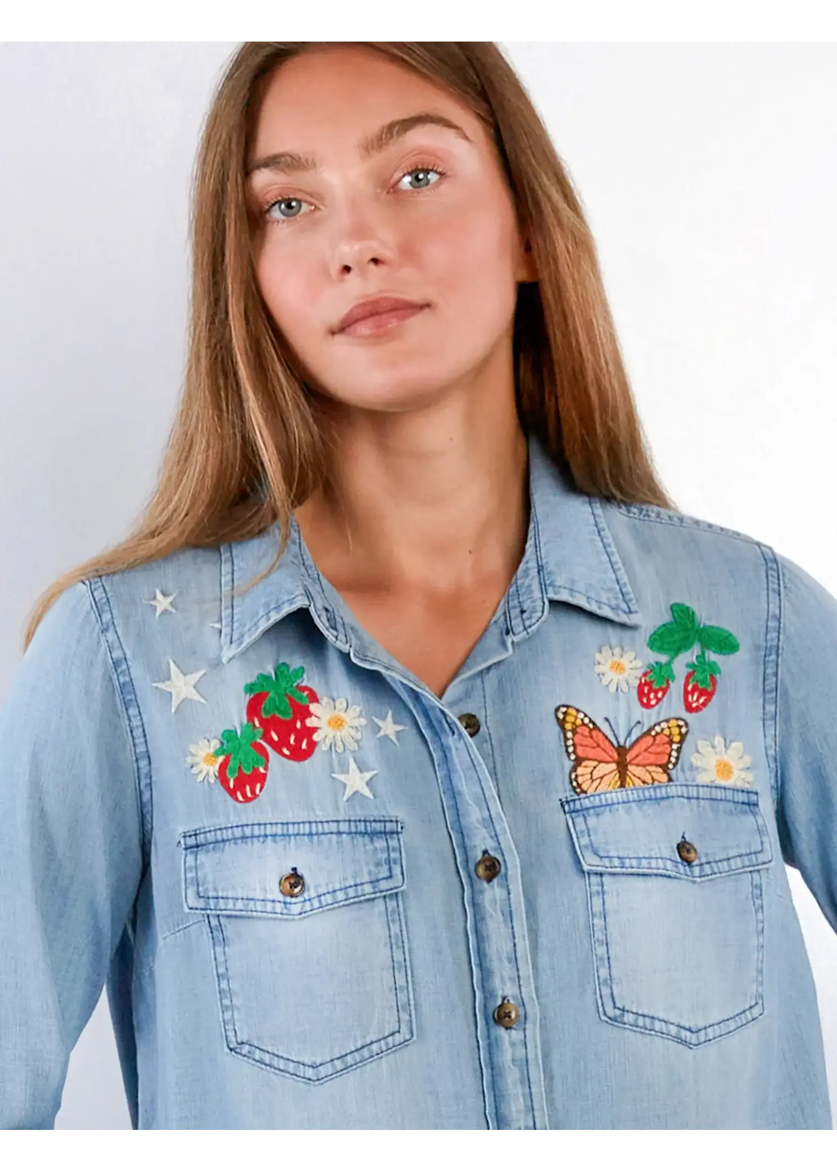 Billy T Daydream Butterfly Shirt (Pure Denim)