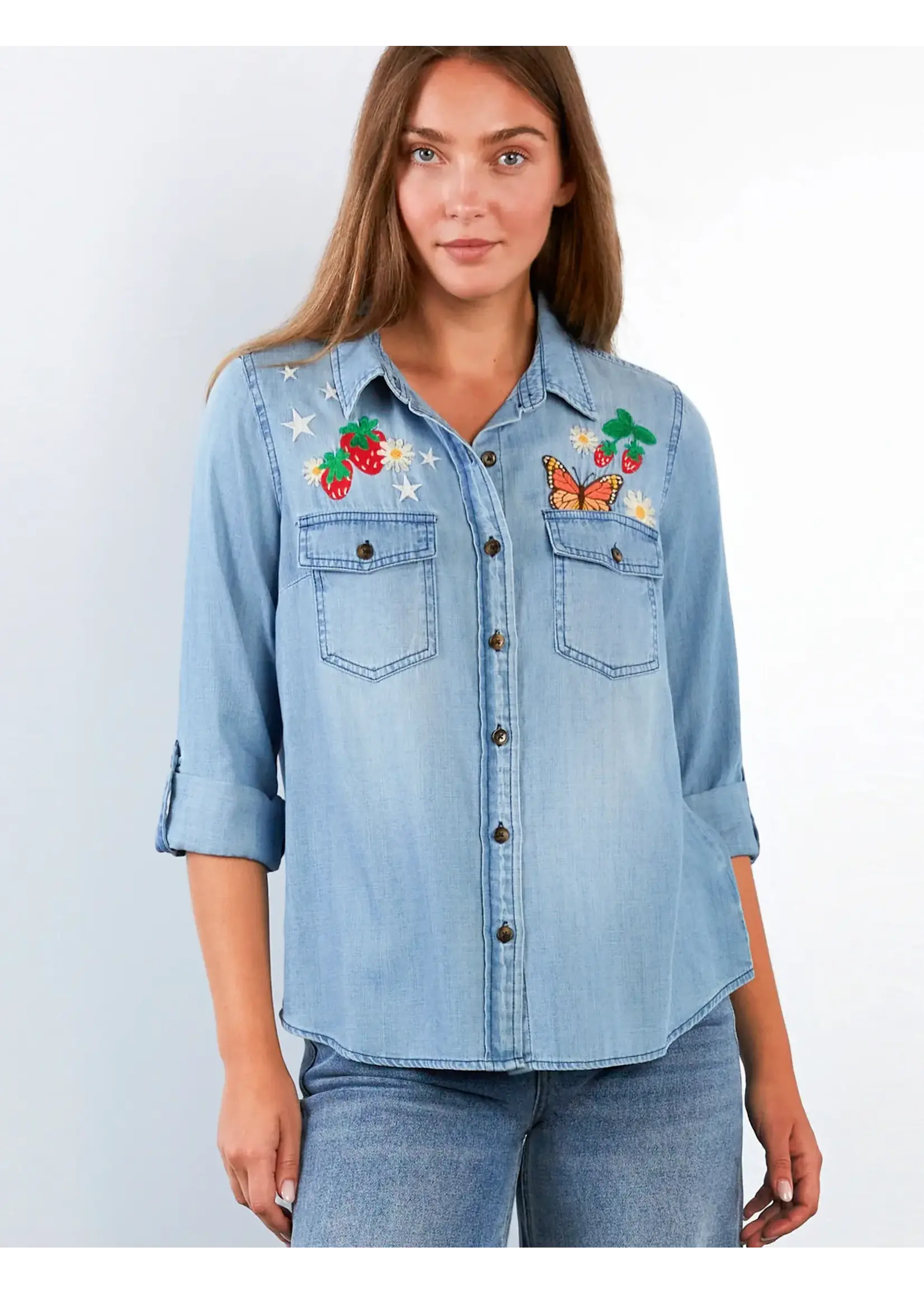 Billy T Daydream Butterfly Shirt (Pure Denim)