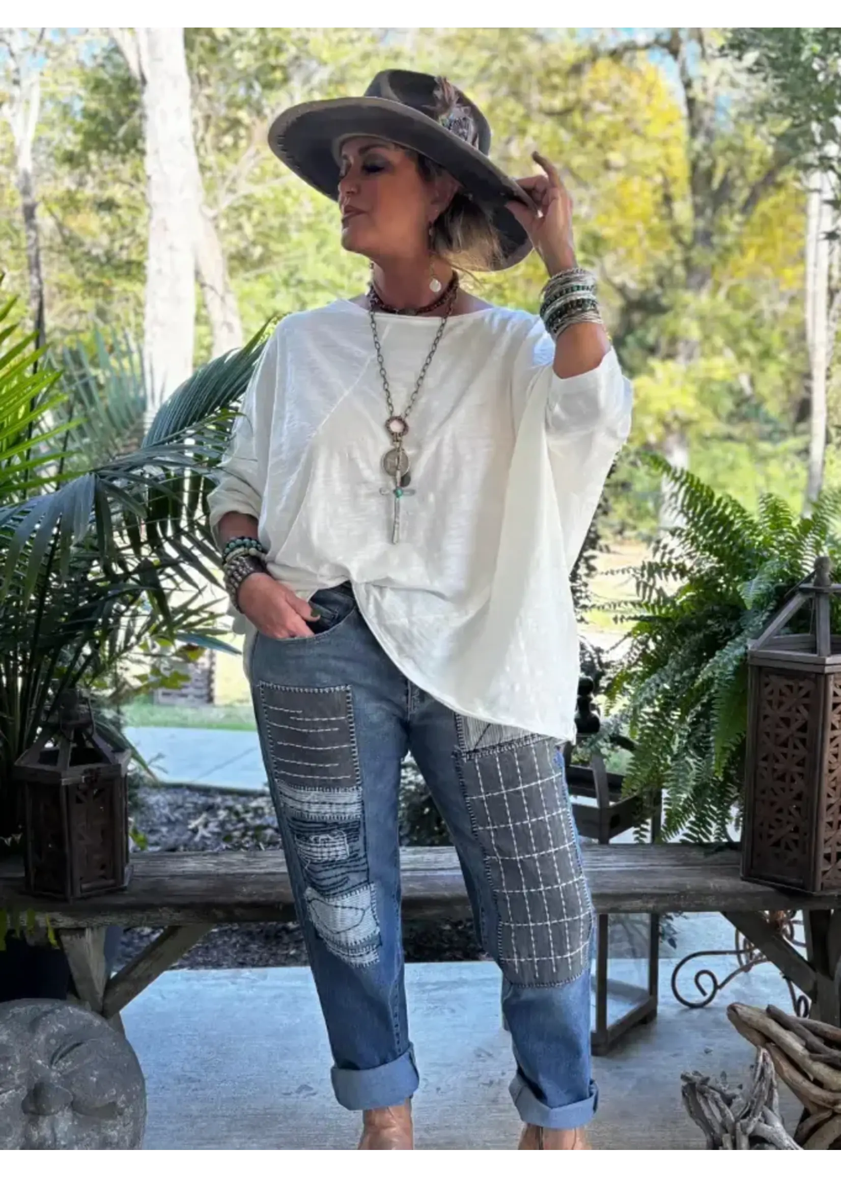 JADED GYPSY Be Free Top (Parchment) O/S