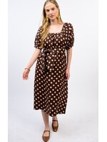 Uncle Frank Dot Linen Dress (Brown)