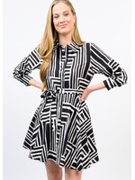 Uncle Frank Graphic Circle Shirt Dress (Black)