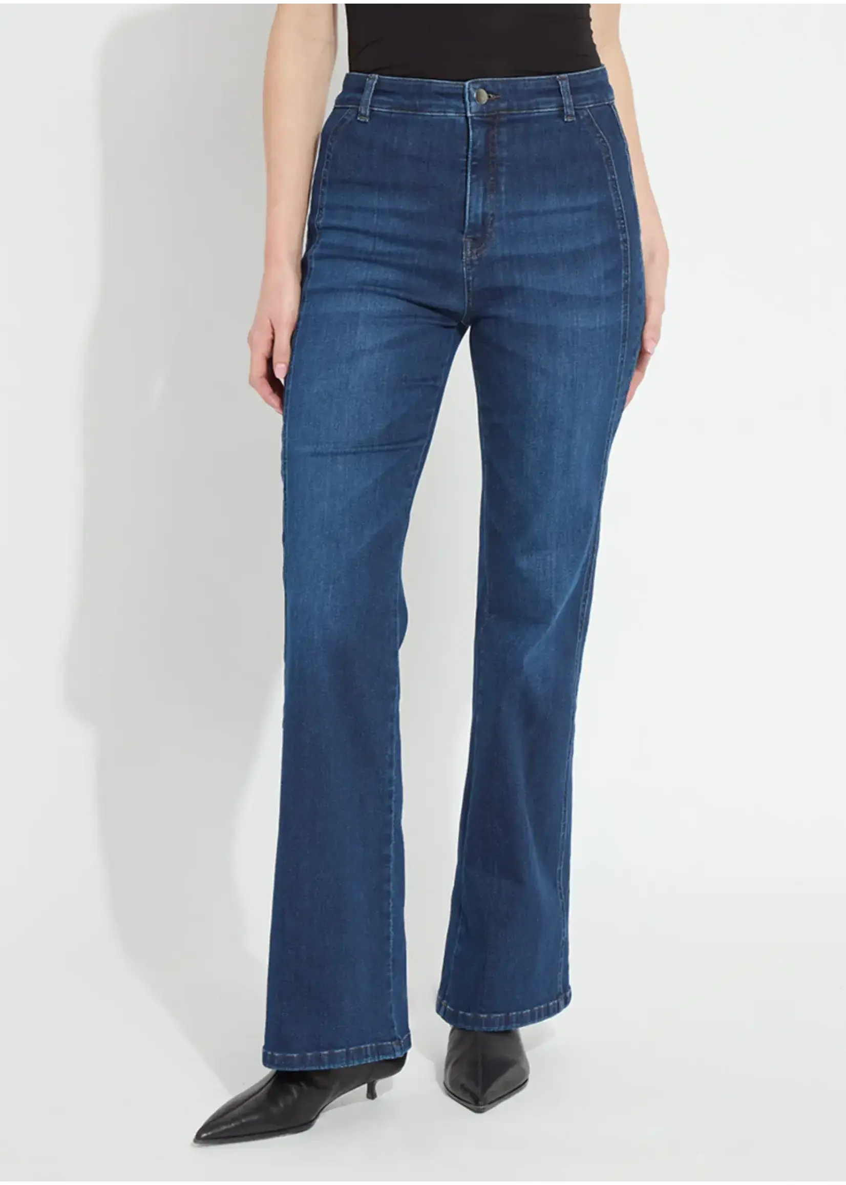 Lysse Liora Zip Front Denim Trouser (Dark)