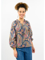 Ivy Jane Top With Loop And Tassels (Blue Floral)
