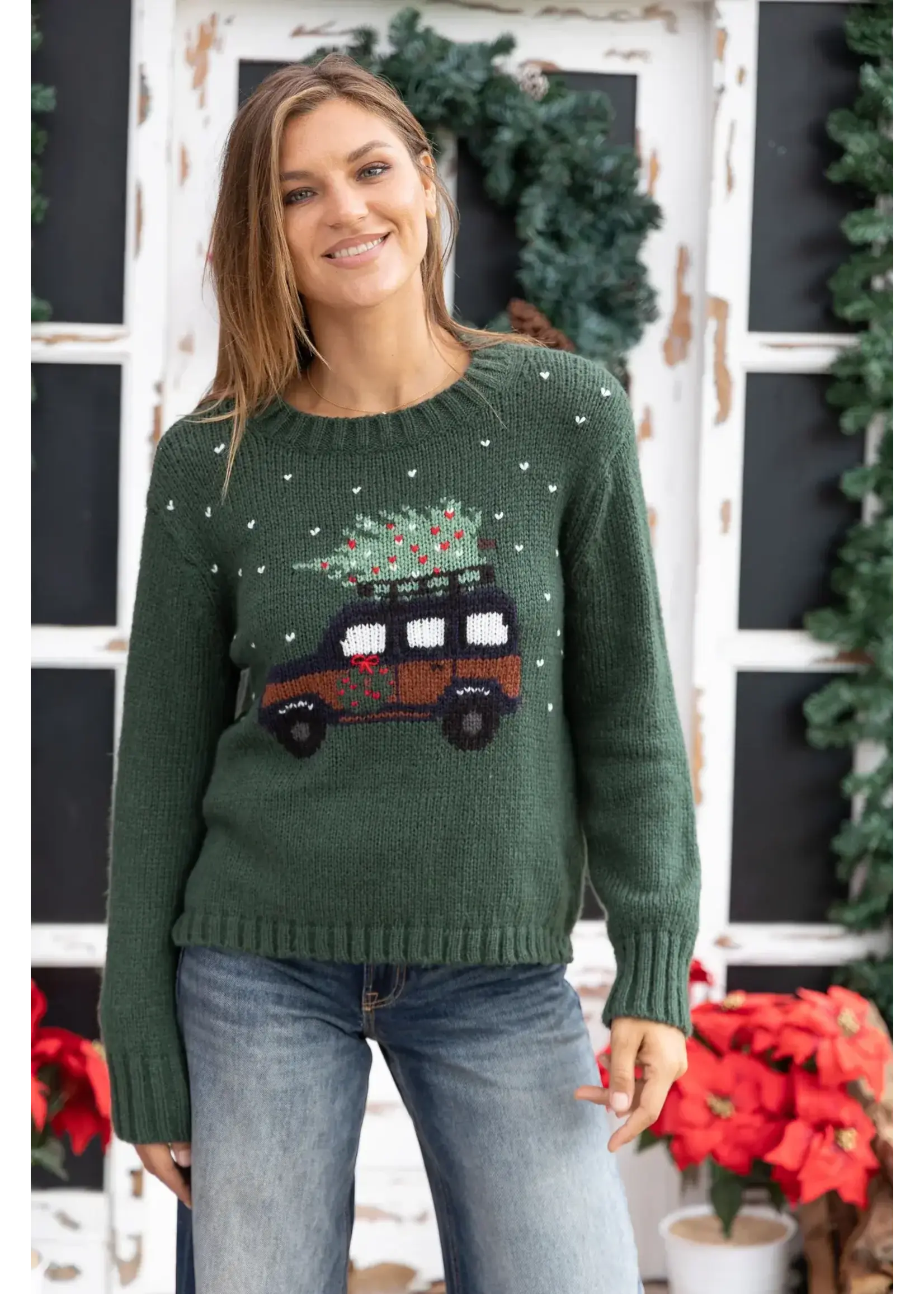 Wooden Ships Jeep Christmas Crew (Kale Green/Chestnut)