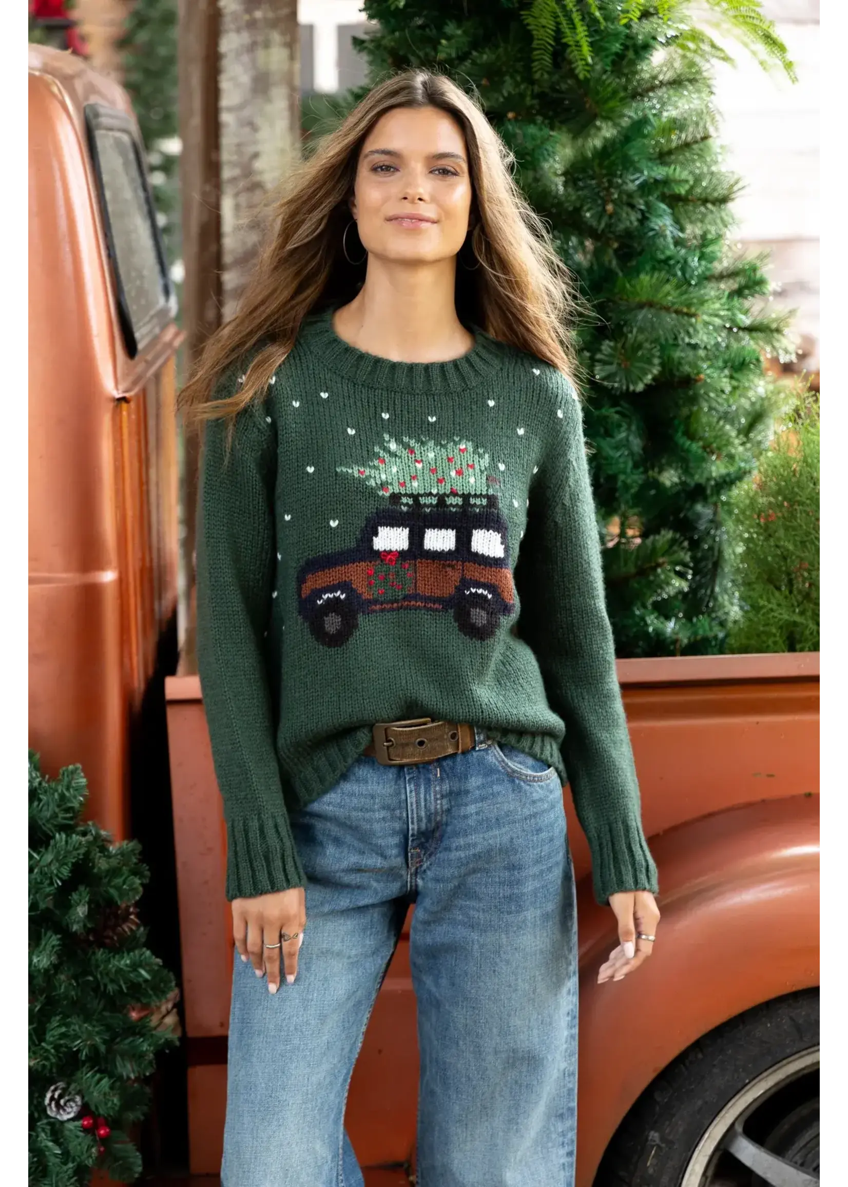 Wooden Ships Jeep Christmas Crew (Kale Green/Chestnut)