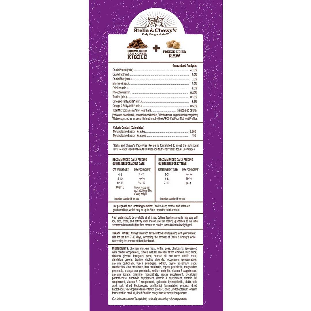 Stella & Chewy's Croquettes pour chat à la volaille Raw Blend