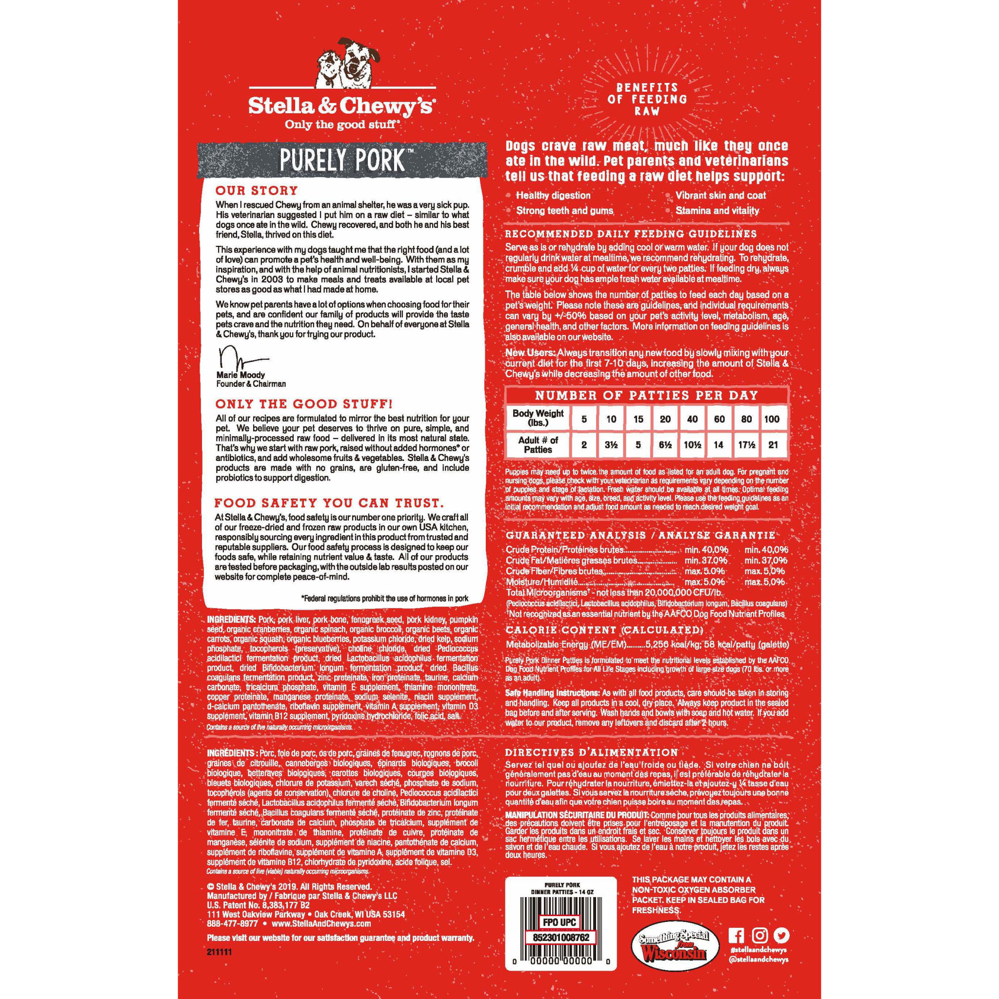 Stella & Chewy's Galettes de dîner au porc