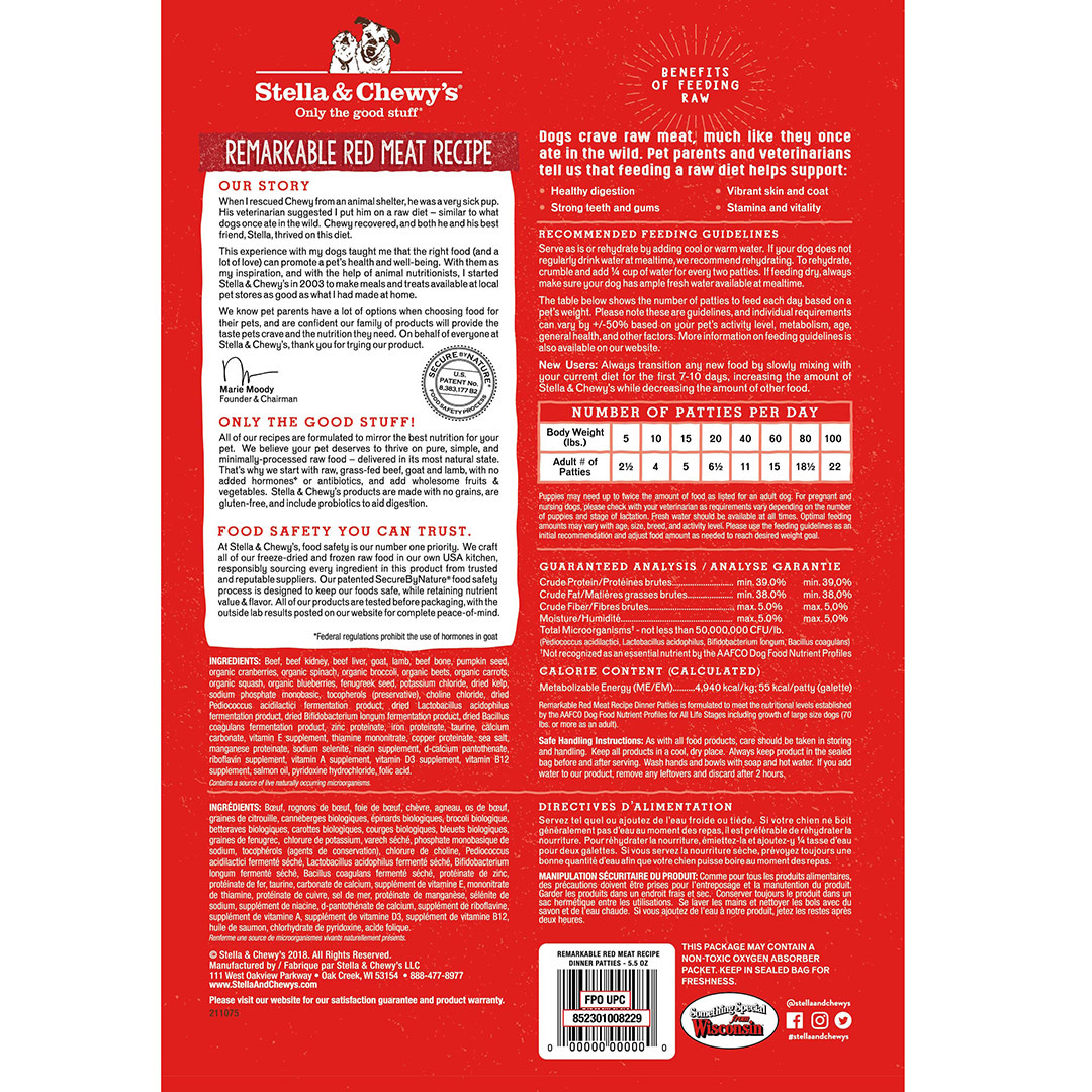 Stella & Chewy's Galettes de dîner à la viande rouge