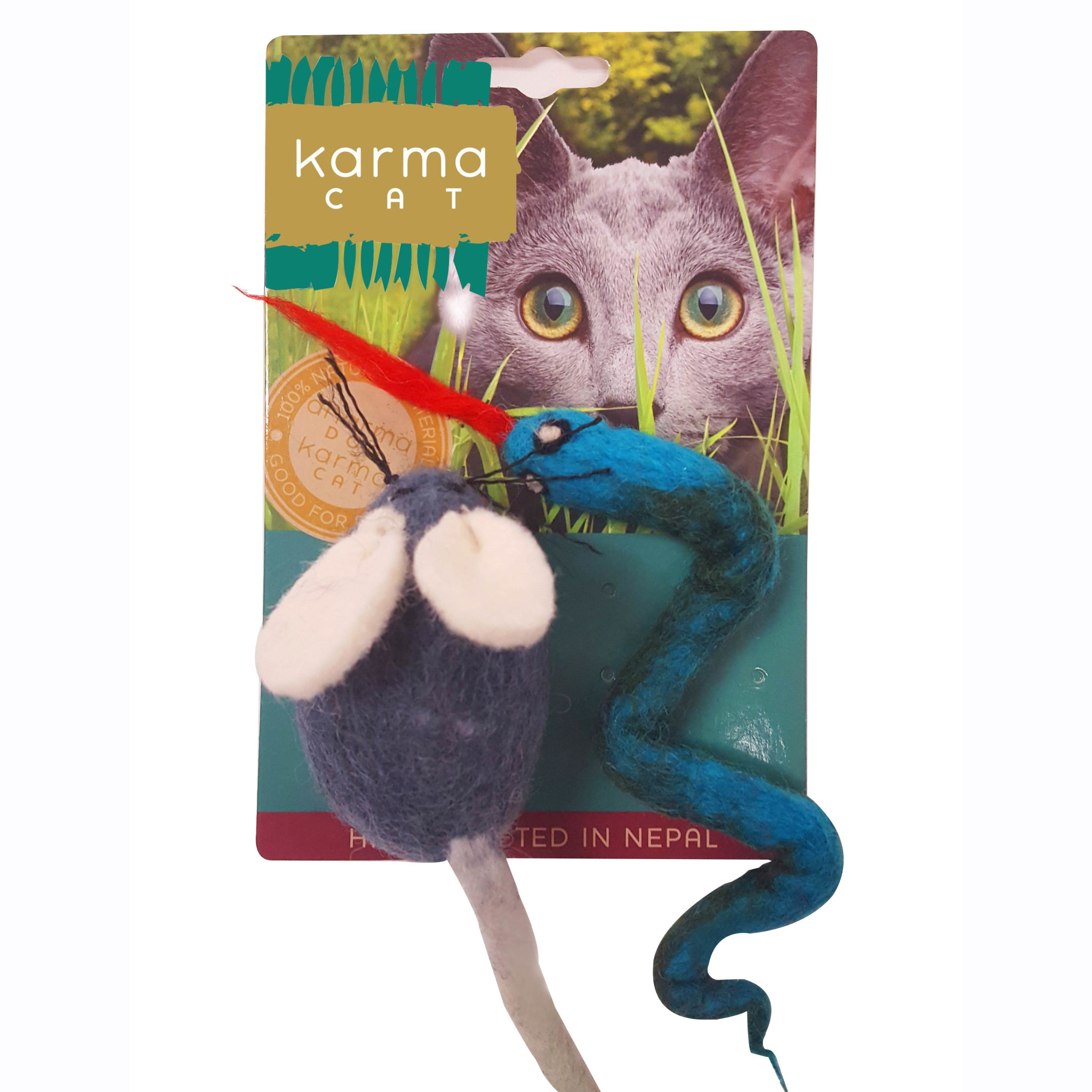 Dharma Dog Karma Cat Wool Felt - Mouse & Snake