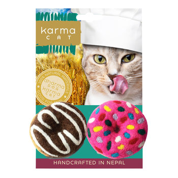 Dharma Dog Karma Cat Feutre de laine - Donuts - Lot de 2