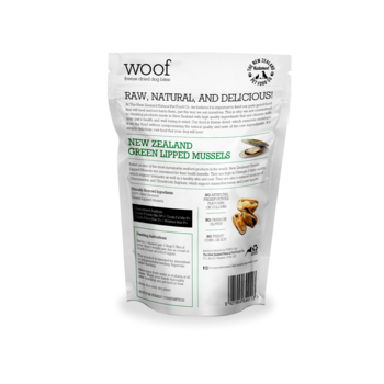 The New Zealand Natural Pet co. Woof NZ Green Lipped Mussels 1.76oz/50g