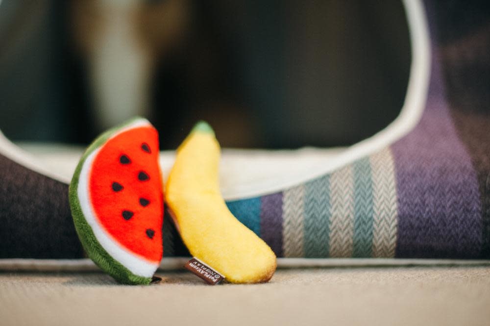 PLAY Feline Frenzy Plush Catnip - Tutti Frutti - Banana/Watermelon 2Pk