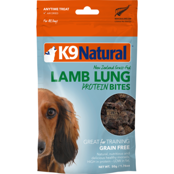K9 Naturals Lamb Lung Protein Dog Bites 50g