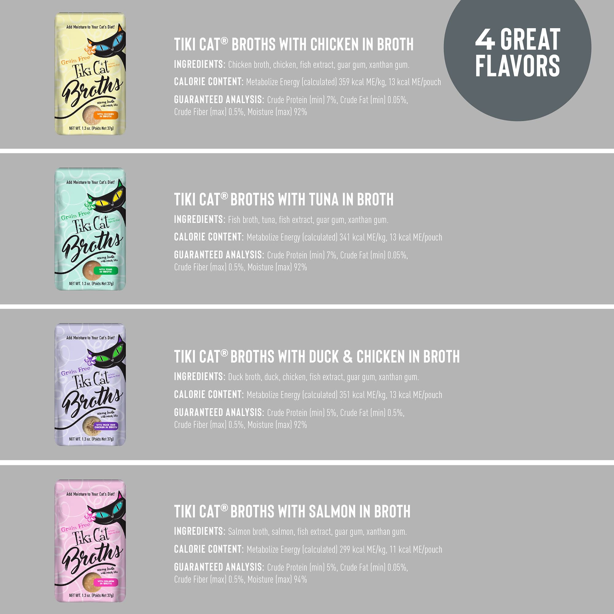 Tiki Cat Broths Variety Pack  Toppers Pouches (12 pk)