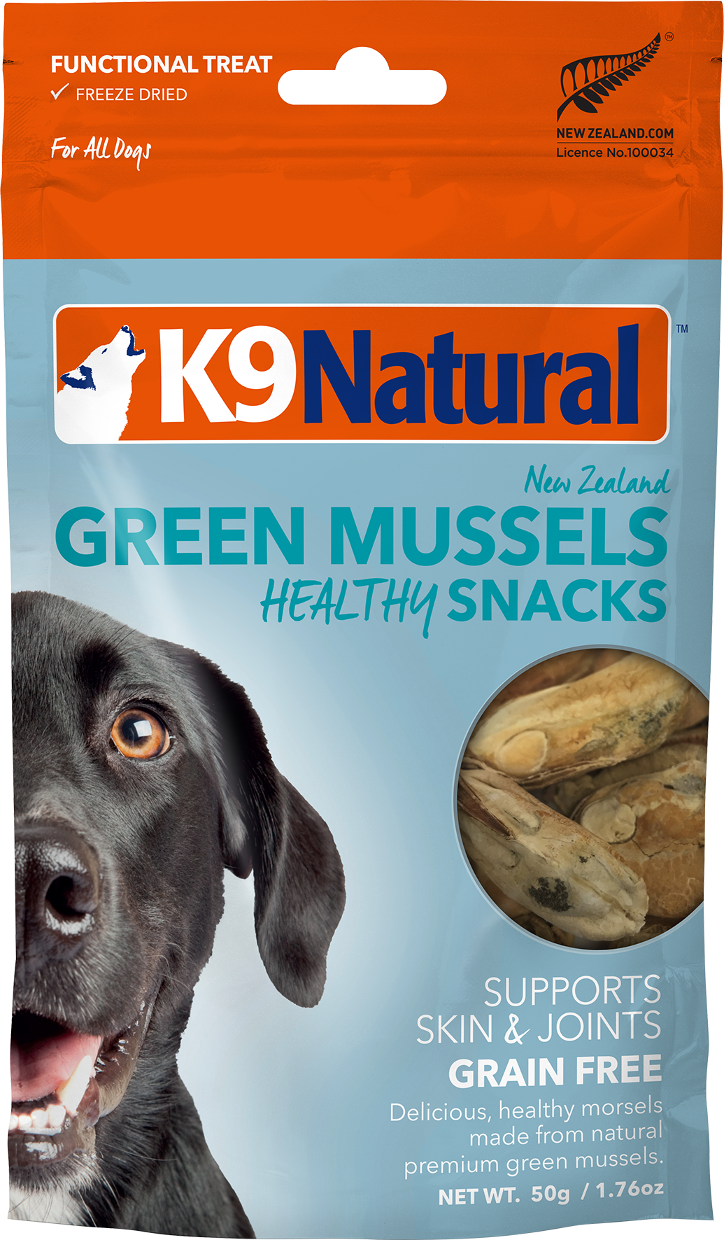 K9 Naturals New Zealand Green Mussels Dog Bites 50g