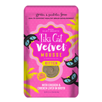 Tiki Cat Velvet Mousse - Kitten Chicken & Chicken Liver in broth 2.8oz