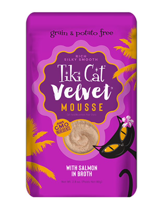 Tiki Cat Velvet Mousse - Wild Salmon in broth 2.8oz