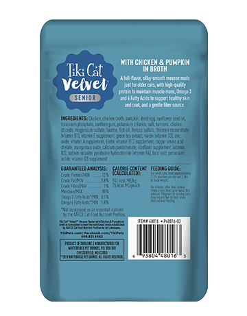 Tiki Cat Tiki Cat Velvet Mousse - Chicken & Pumpkin broth 2.8oz