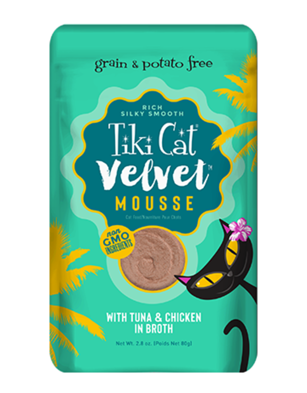 Tiki Cat Velvet Mousse - Tuna & Chicken in broth 2.8oz