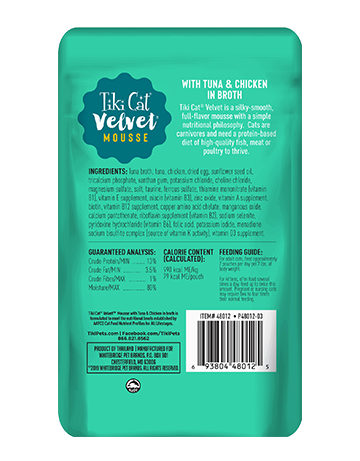Tiki Cat Tiki Cat Velvet Mousse - Tuna & Chicken in broth 2.8oz