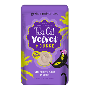 Tiki Cat Tiki Cat Velvet Mousse - Chicken & Egg in broth 2.8oz