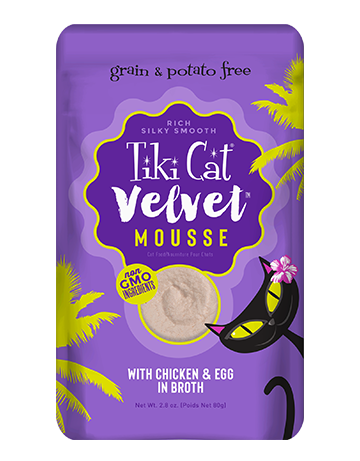 Tiki Cat Tiki Cat Velvet Mousse - Chicken & Egg in broth 2.8oz