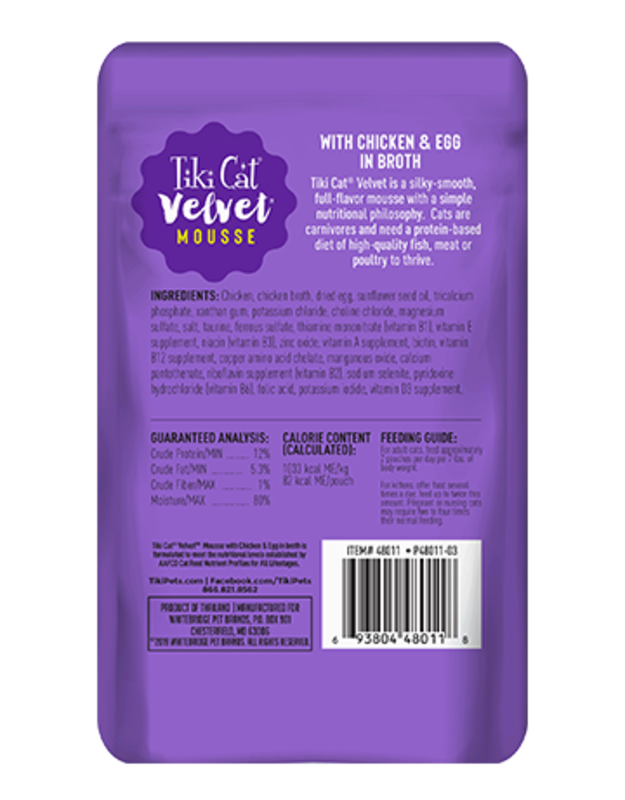 Tiki Cat Tiki Cat Velvet Mousse - Chicken & Egg in broth 2.8oz