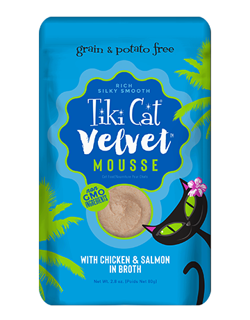 Tiki Cat Tiki Cat Velvet Mousse - Chicken & Salmon in broth 2.8oz