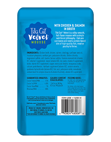 Tiki Cat Tiki Cat Velvet Mousse - Chicken & Salmon in broth 2.8oz