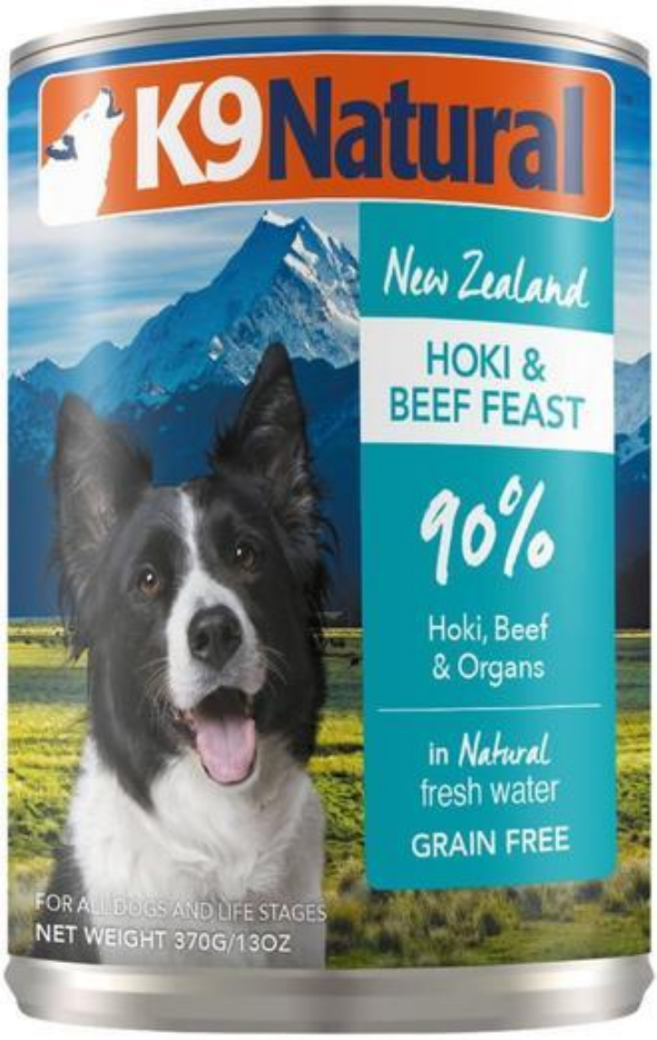 K9 Naturals Hoki & Beef Feast Dog Can