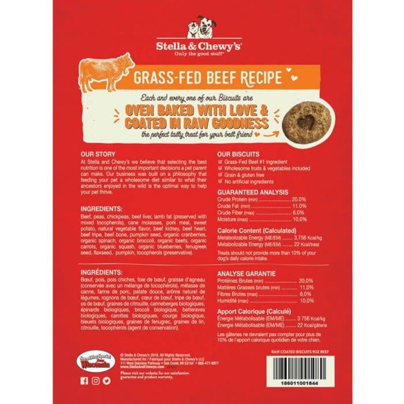 Stella & Chewy's Raw Coated Biscuits Beef 9oz