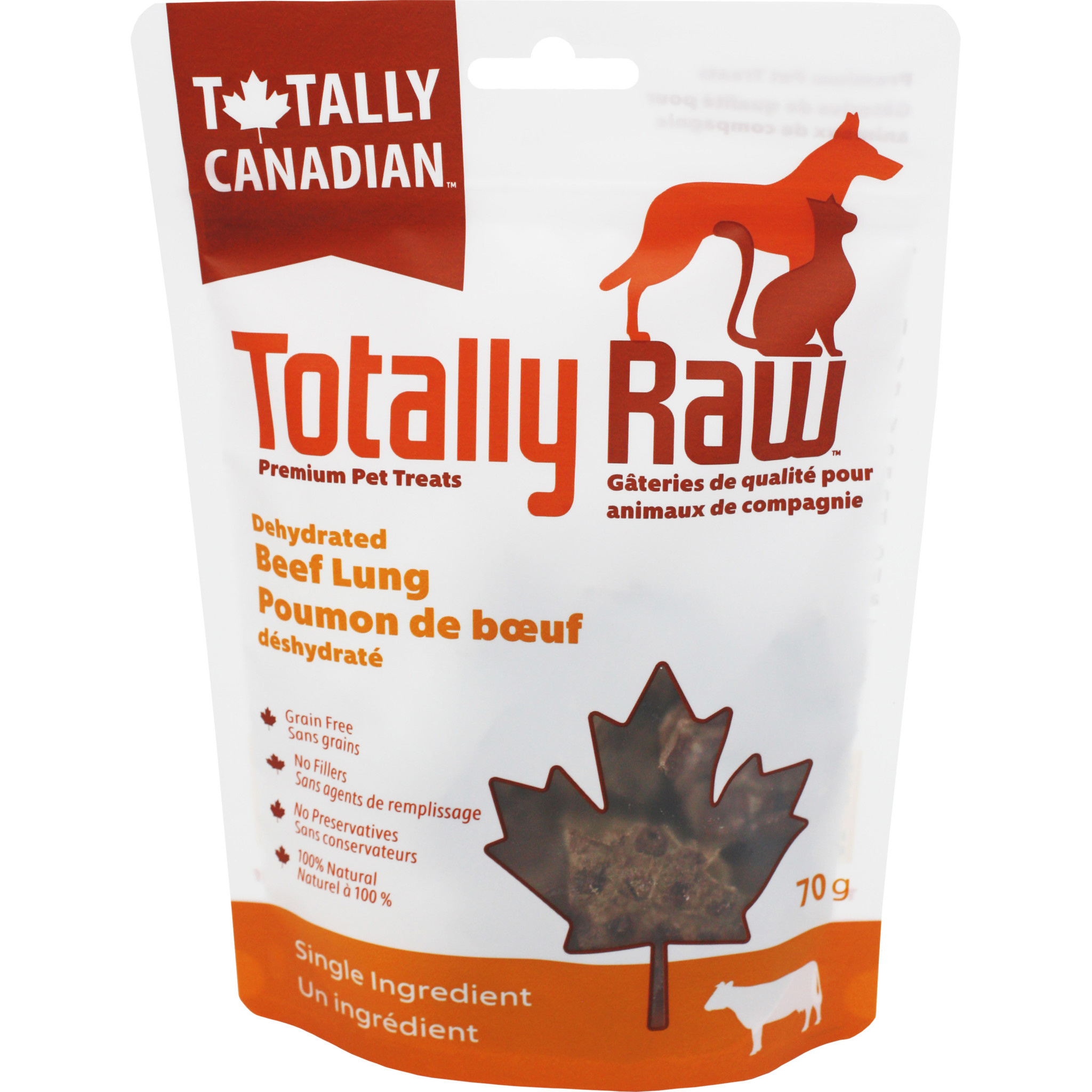Totally Raw Pet Food Beef Lung Treats -70g