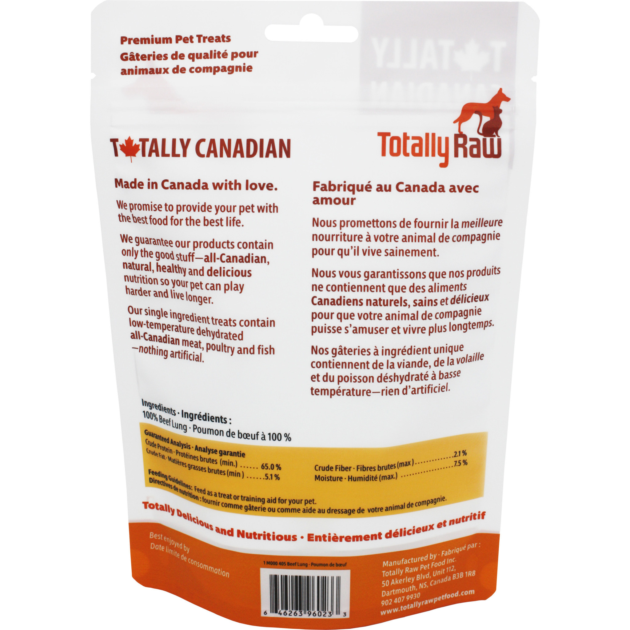 Totally Raw Pet Food Beef Lung Treats -70g