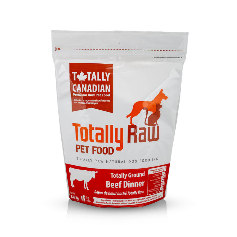 Totally Raw Pet Food Ground Beef Patty - 4.83lb