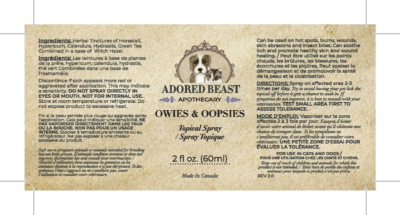 Adored Beast Apothecary Owies & Oopsies - 60ml