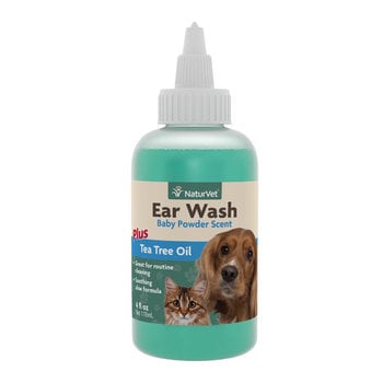 NaturVet Ear Wash w/Tea Tree oil 4oz