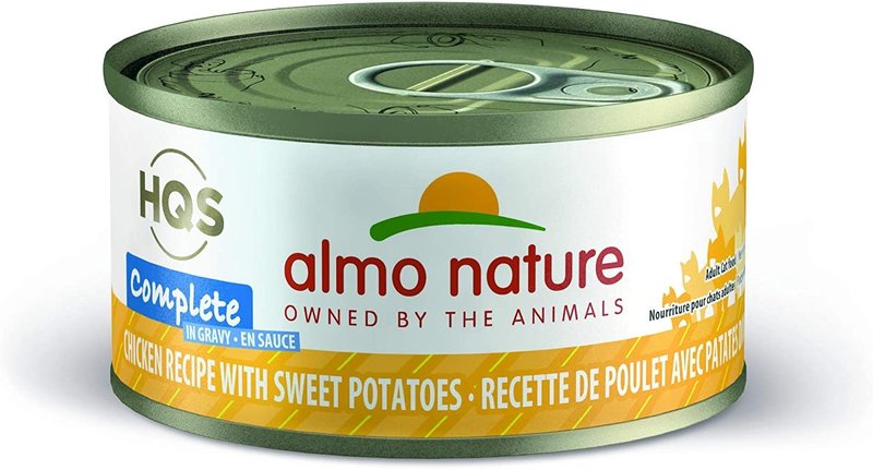 Almo Nature Hqs Complete Chicken Recipe With Sweet Potatoes In Gravy