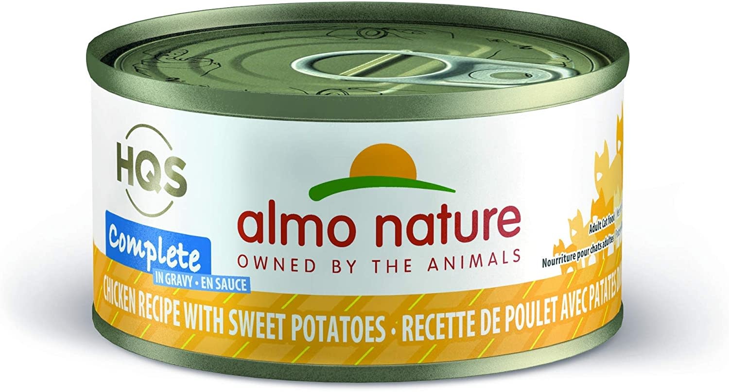 Almo Nature Hqs Complete Chicken Recipe With Sweet Potatoes In Gravy